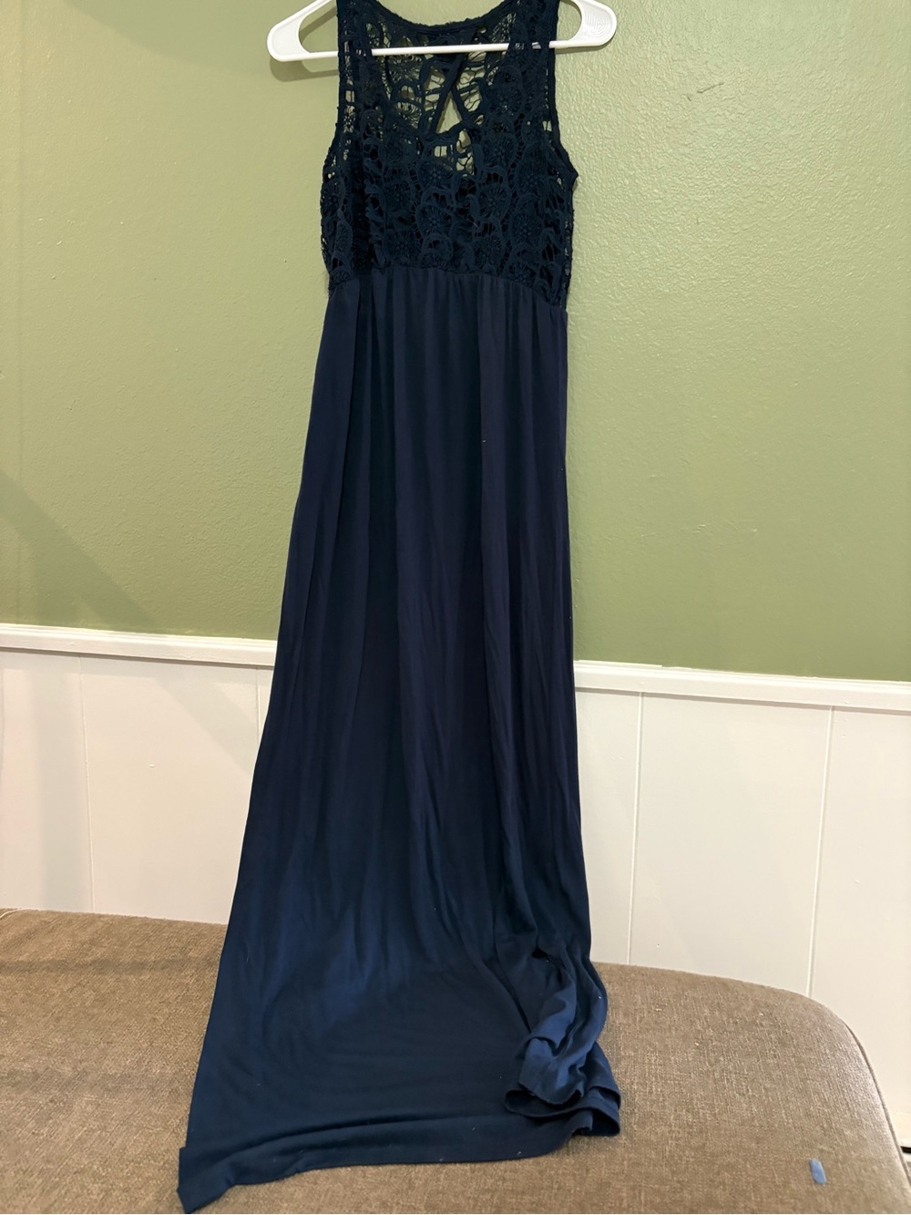 Blue Lace & Chiffon Girls Dress by